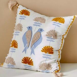 Anthropologie 18x18 lovebird pillow